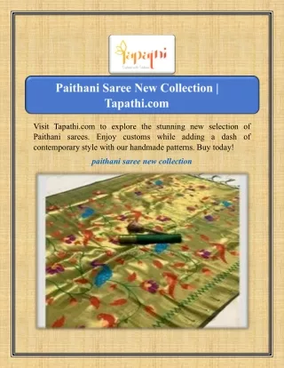 Paithani Saree New Collection | Tapathi.com