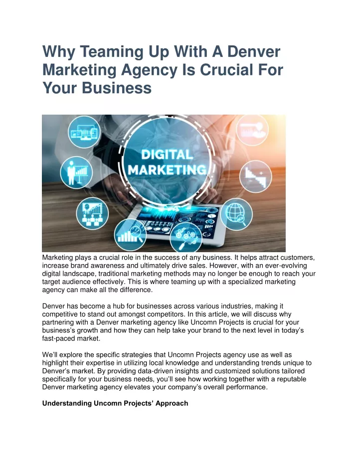 why teaming up with a denver marketing agency