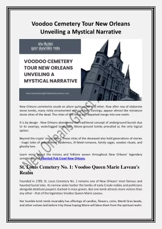 Voodoo Cemetery Tour New Orleans Unveiling a Mystical Narrative