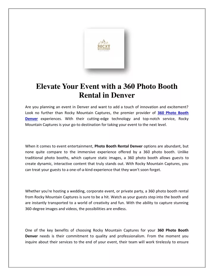 elevate your event with a 360 photo booth rental