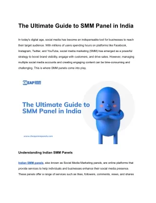 the ultimate guide to smm panel in india