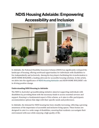 ndis housing adelaide empowering accessibility
