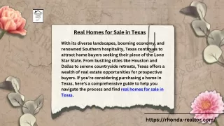 Explore Real Homes for Sale in Texas