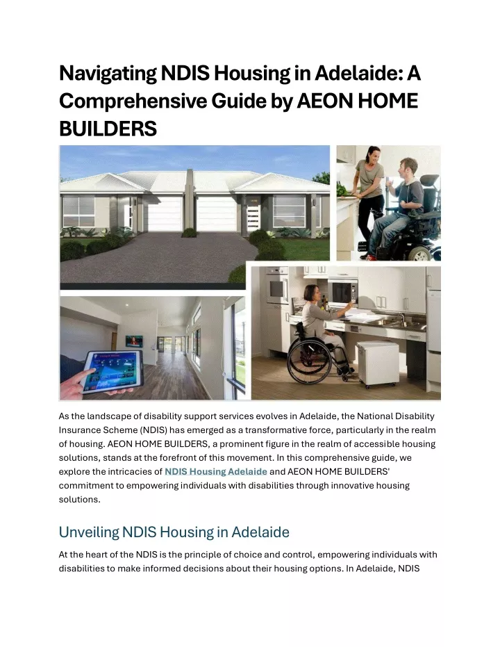 navigating ndis housing in adelaide