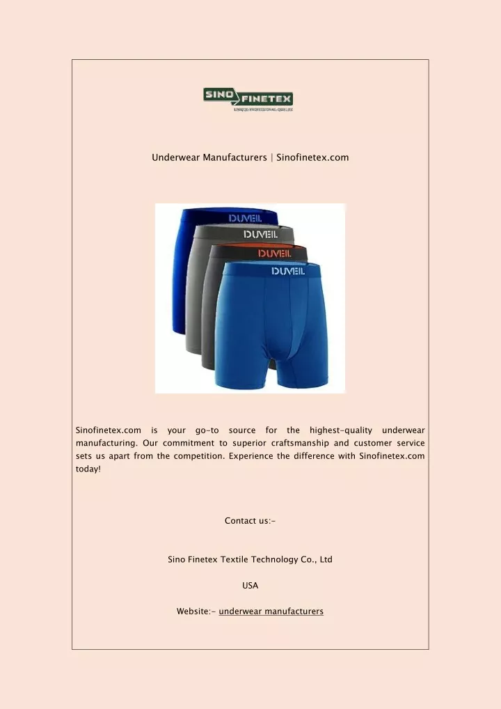 underwear manufacturers sinofinetex com