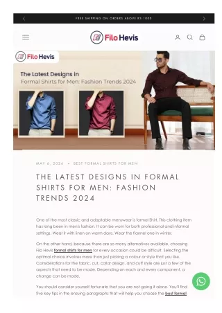 Latest New Formal Shirts Designs for Men