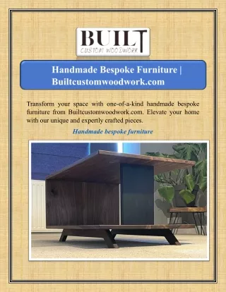 Handmade Bespoke Furniture | Builtcustomwoodwork.com