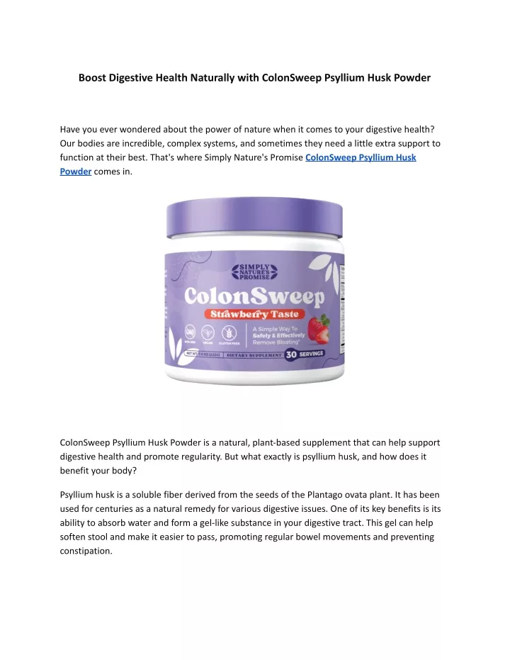 boost digestive health naturally with colonsweep