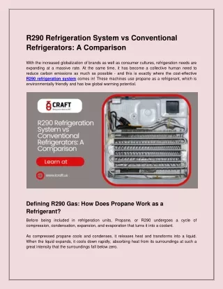 R290 Refrigeration System vs Conventional Refrigerators_ A Comparison