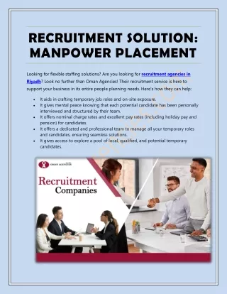 Recruitment Solution: Manpower Placement