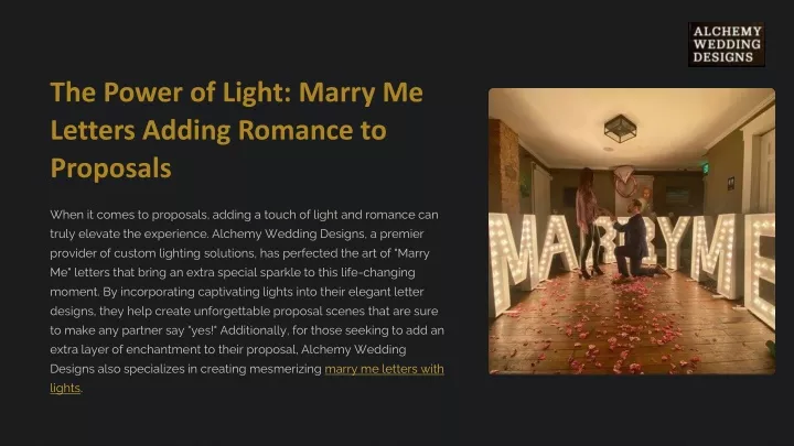 the power of light marry me letters adding