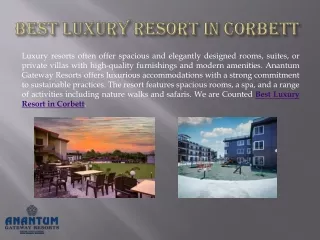 Best Luxury Resort in Corbett