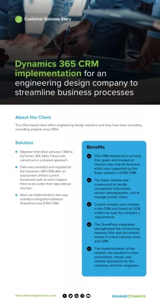 Dynamics 365 CRM Implementation for an Engineering Design Company  - Case Study