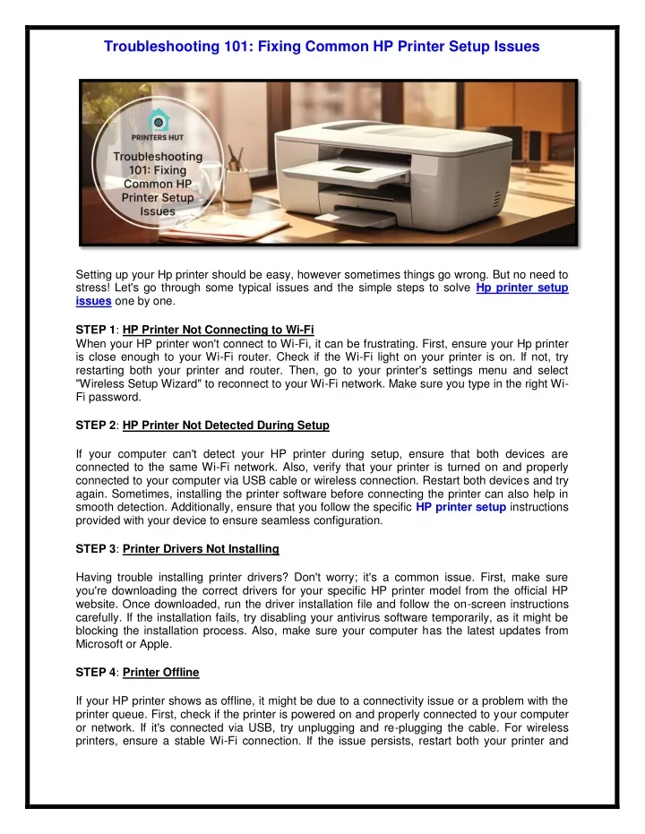 troubleshooting 101 fixing common hp printer