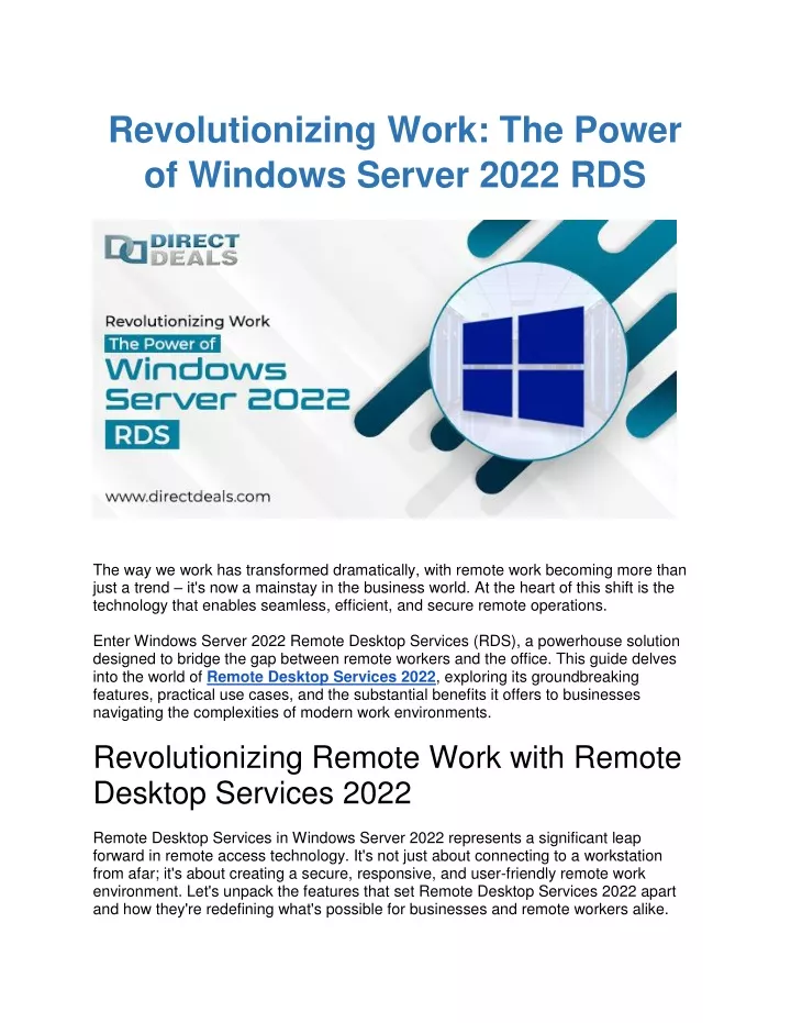 revolutionizing work the power of windows server