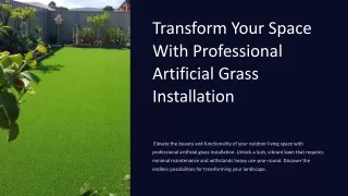 Expert Artificial Turf Installation Near You