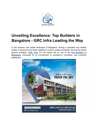 Unveiling Excellence_ Top Builders in Bangalore - GRC Infra Leading the Way