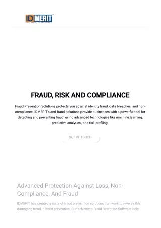 Fraud Detection and Prevention Solutions - IDMERIT UK