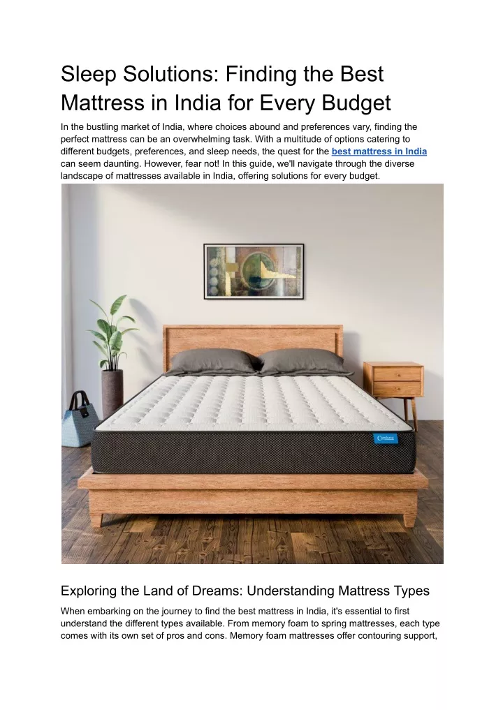 sleep solutions finding the best mattress