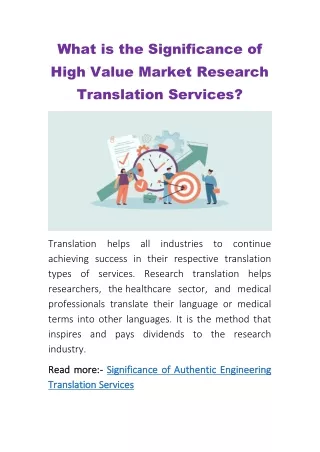 What is the Significance of High Value Market Research Translation Services?