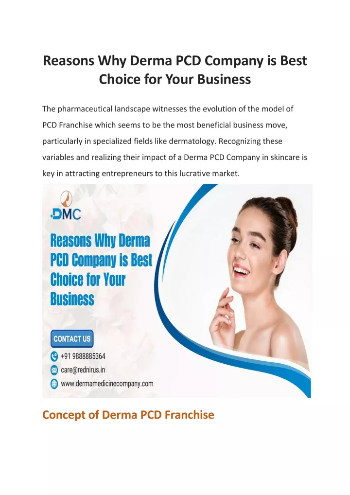 reasons why derma pcd company is best choice