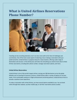 What is United Airlines Reservations Phone Number?