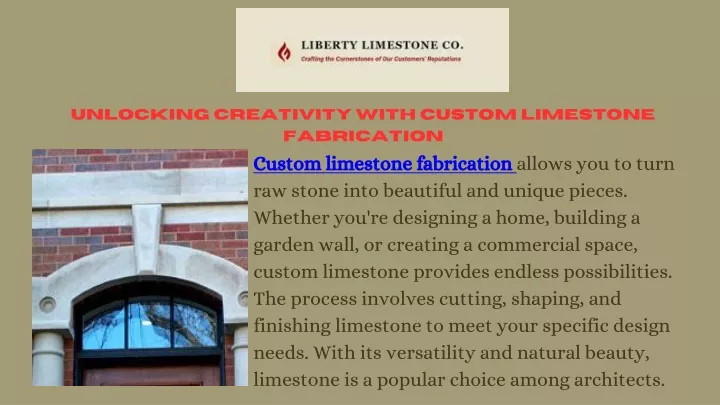 unlocking creativity with custom limestone