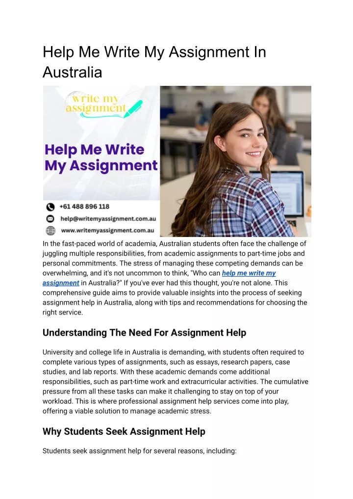 write my assignment australia