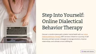 Personalized Dialectical Behavior Therapy Online by Step Into Yourself