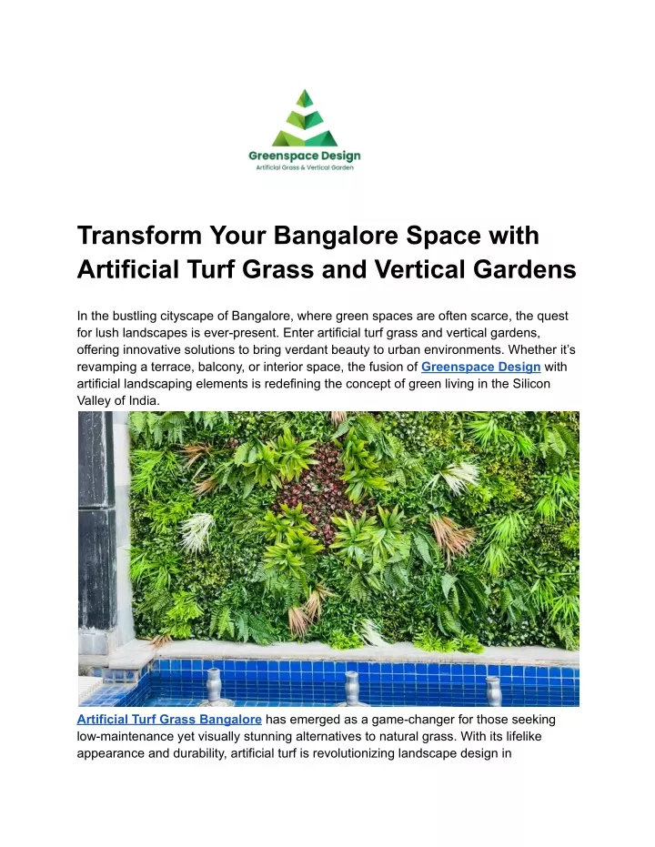 transform your bangalore space with artificial