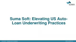 Suma Soft Elevating US Auto-Loan Underwriting Practices