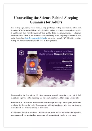 Unravelling the Science Behind Sleeping Gummies for Adults