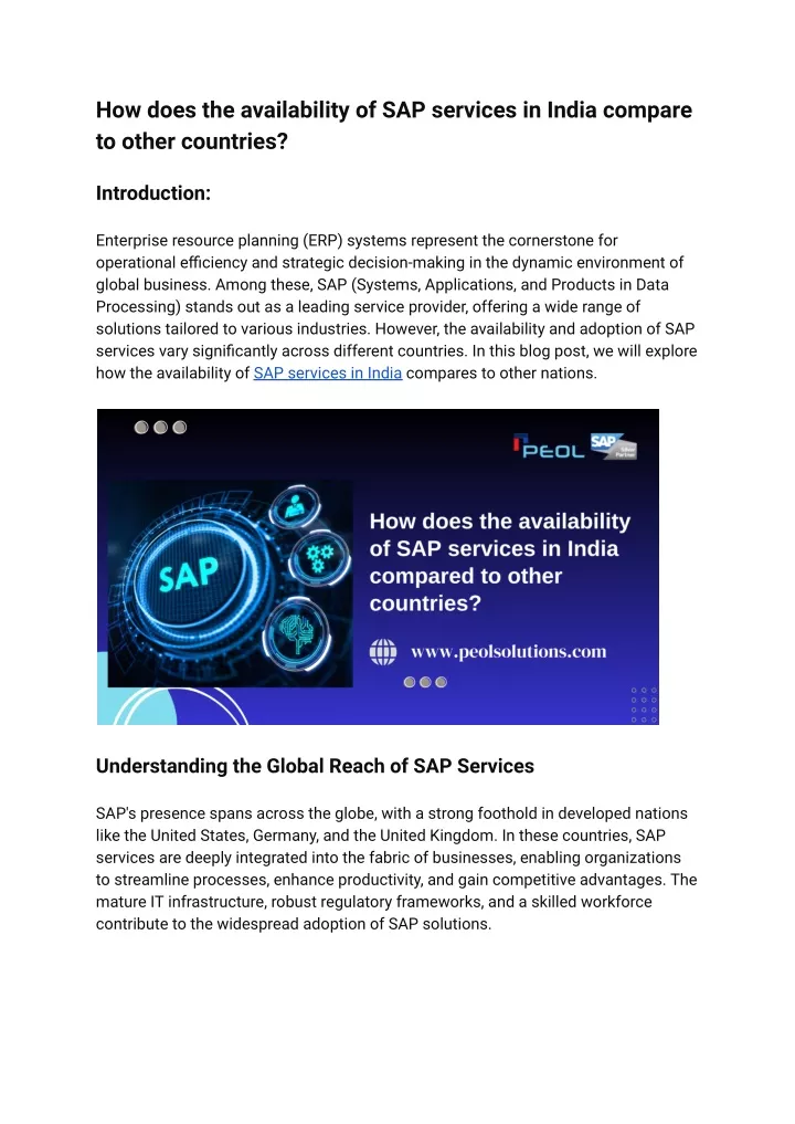 how does the availability of sap services