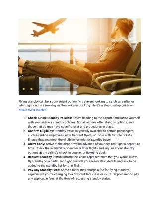 A Comprehensive Guide to Navigating Airlines' Standby Policies and Procedures