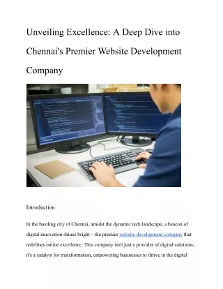 Unveiling Excellence_ A Deep Dive into Chennai's Premier Website Development Company