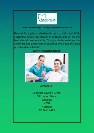 Dentist Brackenridge  Sandgatebaysidedental com au