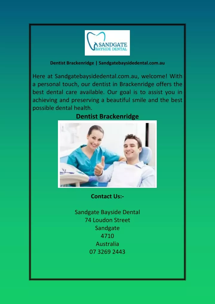 dentist brackenridge sandgatebaysidedental com au