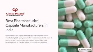 Best Pharmaceutical Capsule Manufacturers in India