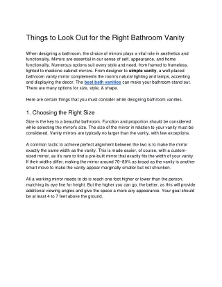 Things to Look Out for the Right Bathroom Vanity - Kohler Campaign