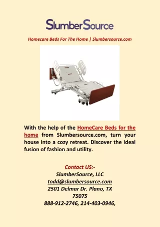 HomeCare Beds for the home