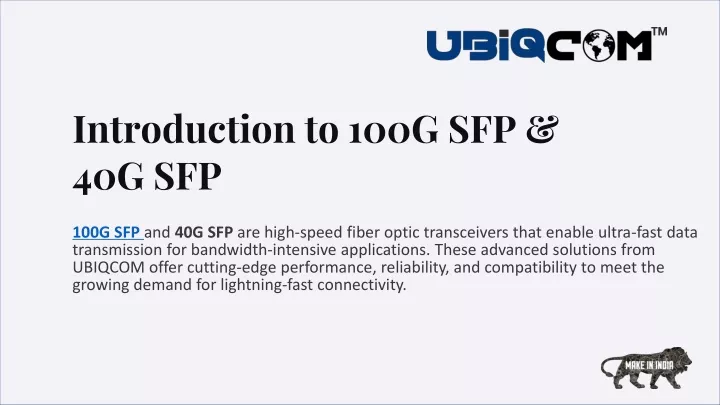 introduction to 100g sfp 40g sfp