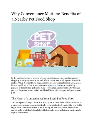 Why Convenience Matters_ Benefits of a Nearby Pet Food Shop