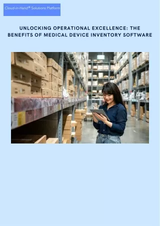 Medical Device Inventory Software Gives Cost Effective Solution
