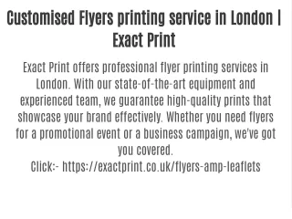 Customised Flyers printing service in London | Exact Print