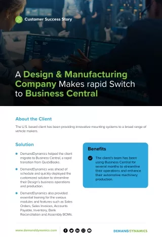 Design & Manufacturing Firm Accelerates Growth with Rapid Business Central