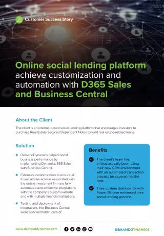 Online social lending platform achieve automation with D365