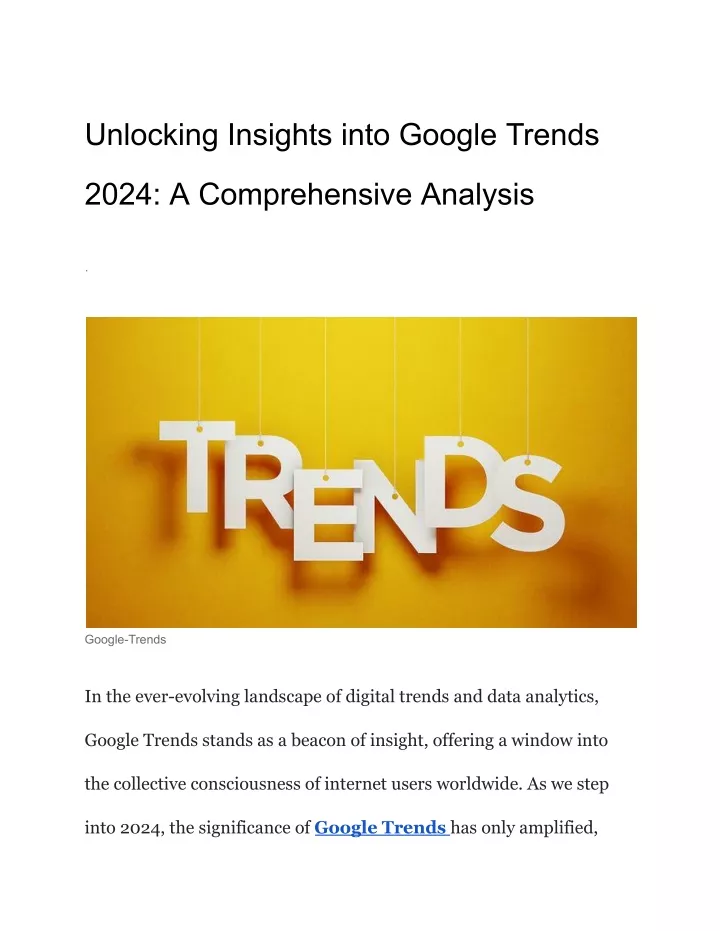 unlocking insights into google trends