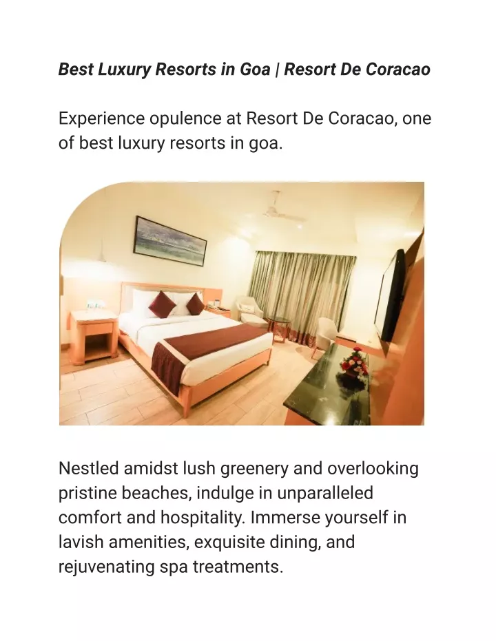 best luxury resorts in goa resort de coracao