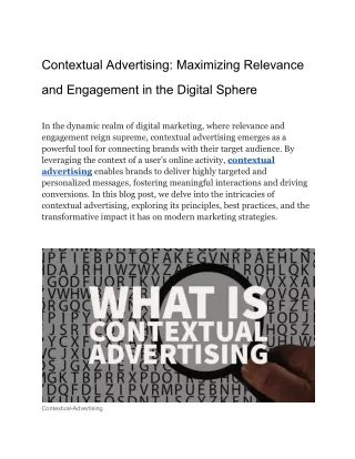 Contextual Advertising_ Maximizing Relevance and Engagement in the Digital Sphere