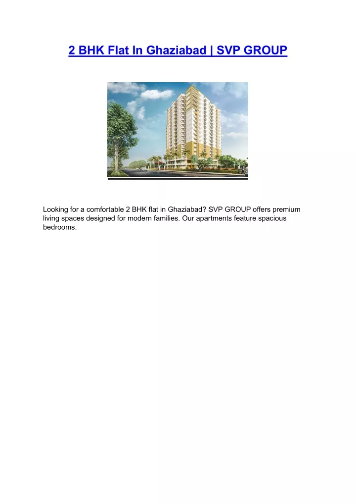 2 bhk flat in ghaziabad svp group